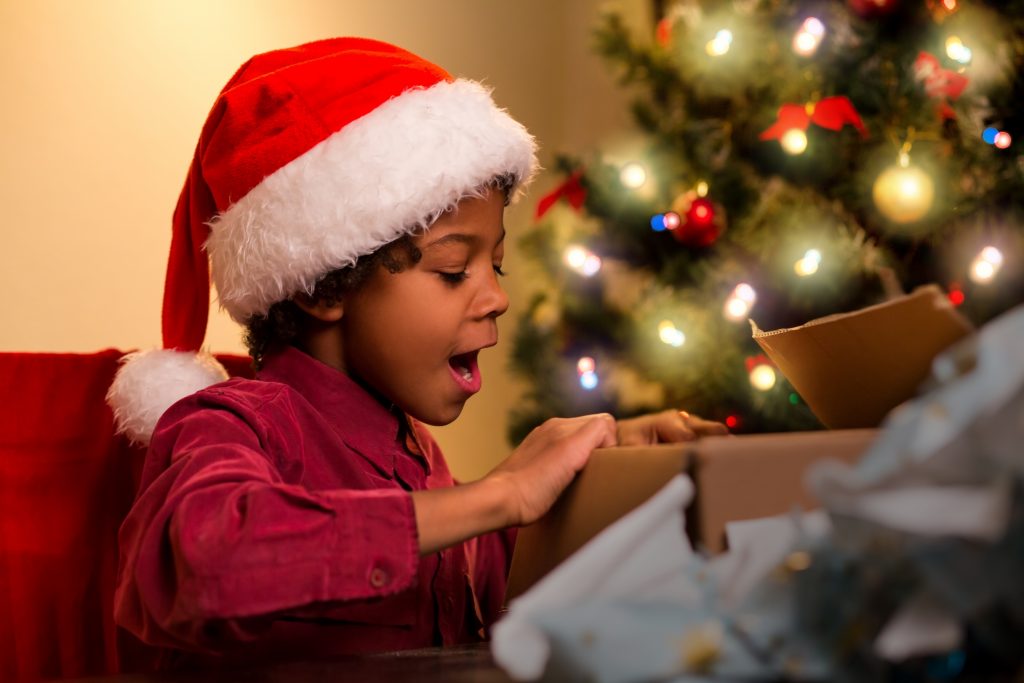 Image of happy child at Christmas